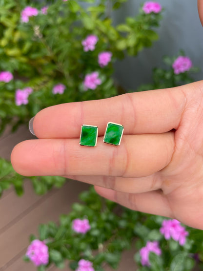 Green Jade Earrings (NJE273)