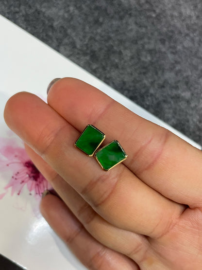 Green Jade Earrings (NJE273)