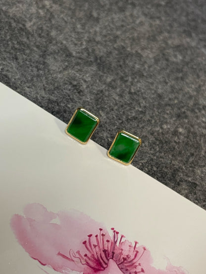 Green Jade Earrings (NJE273)