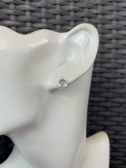 Glassy Jade Cabochon Earrings (NJE277)