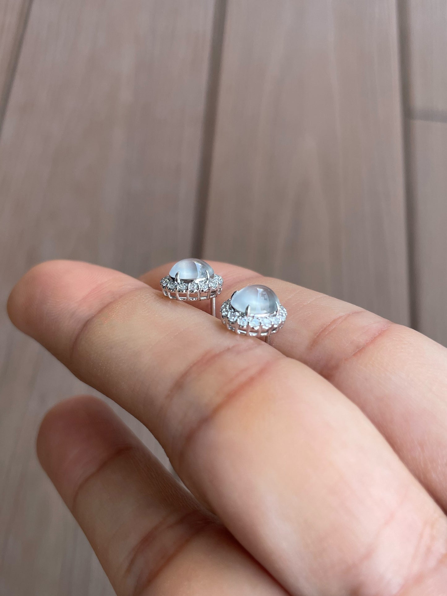 Glassy Jade Cabochon Earrings (NJE277)