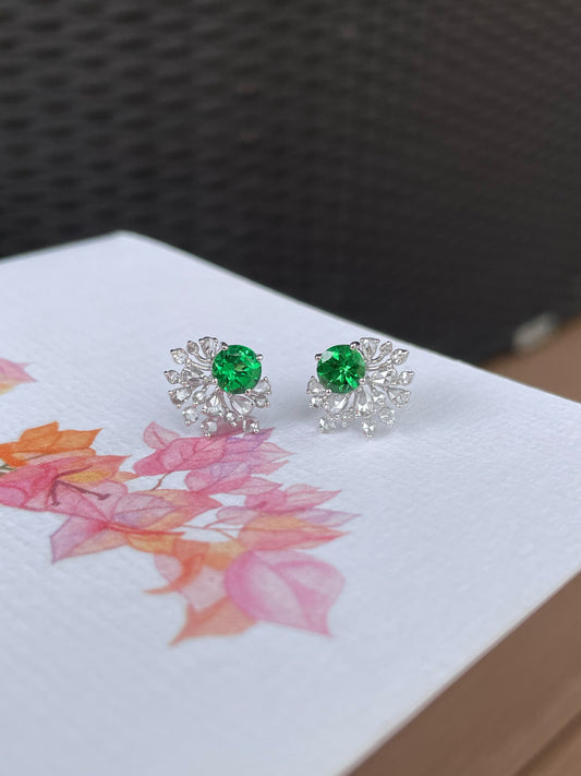 Tsavorite Earrings - 1.30CT (NJE278)