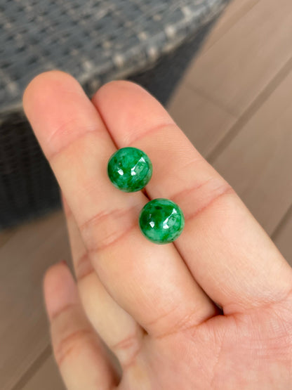 Green Jade Ball Earrings (NJE281)