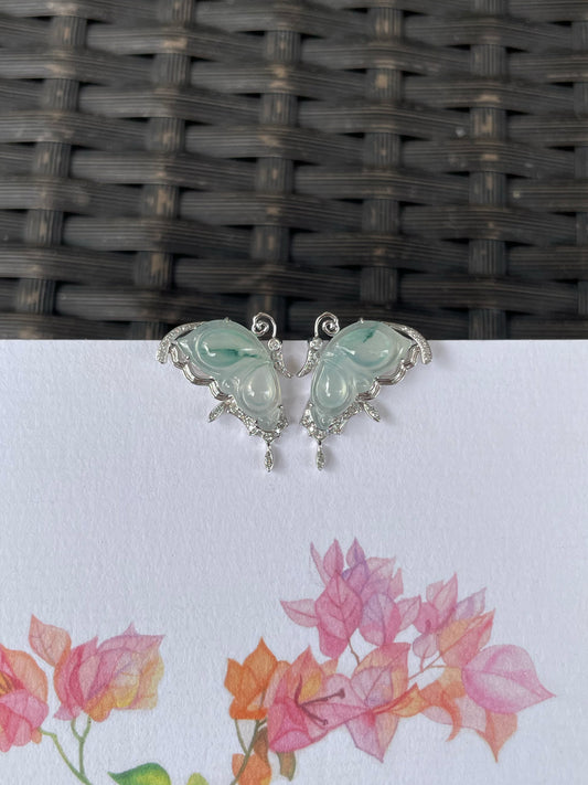 Icy Jade Earrings - Butterfly (NJE286)