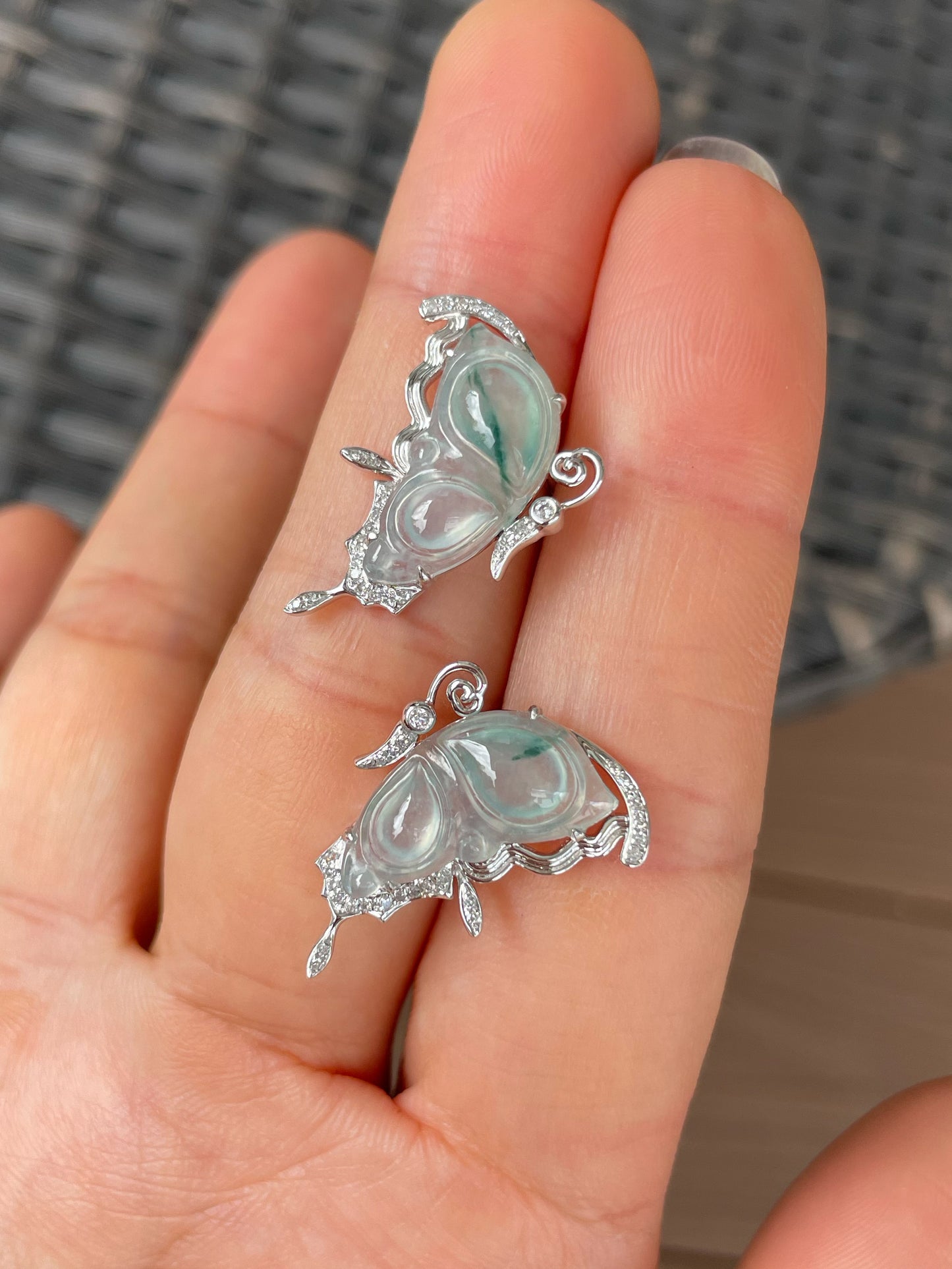 Icy Jade Earrings - Butterfly (NJE286)