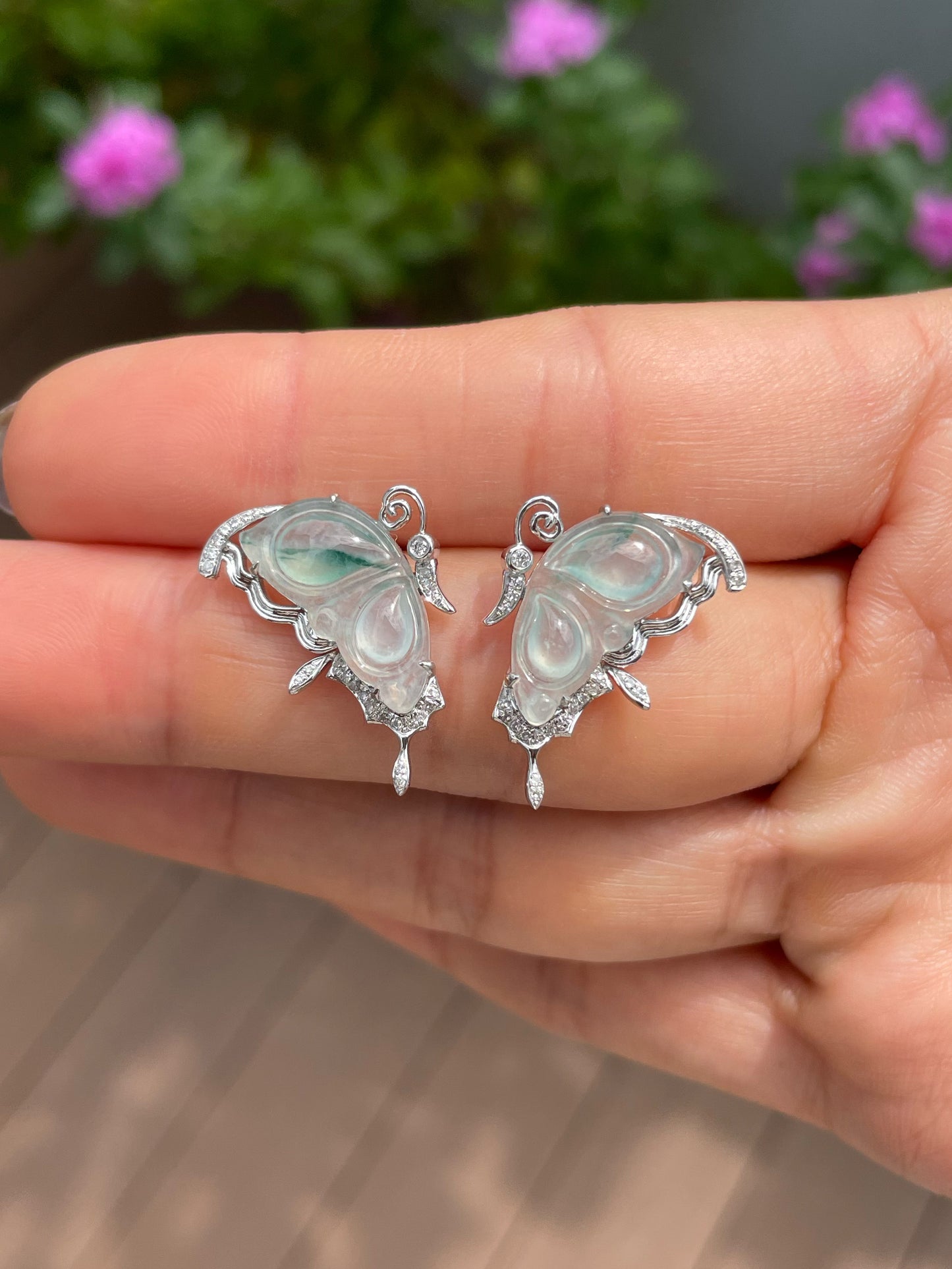 Icy Jade Earrings - Butterfly (NJE286)