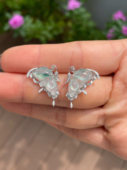 Icy Jade Earrings - Butterfly (NJE286)