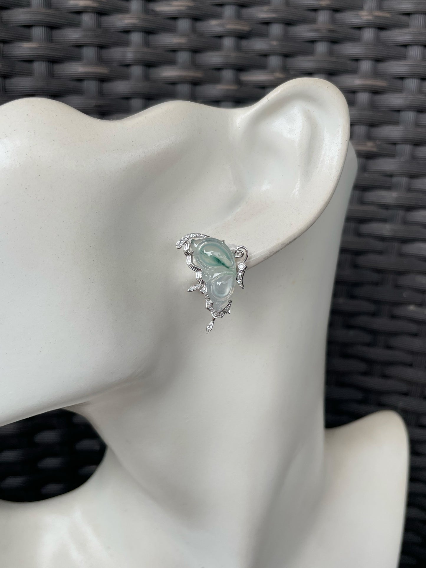 Icy Jade Earrings - Butterfly (NJE286)