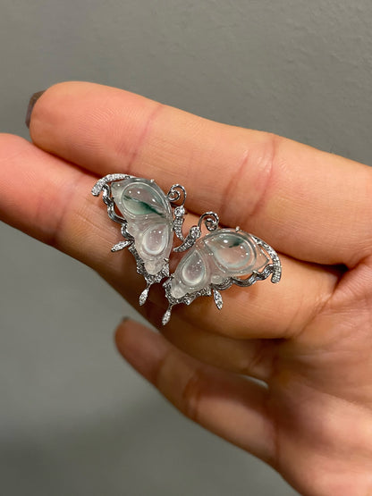 Icy Jade Earrings - Butterfly (NJE286)