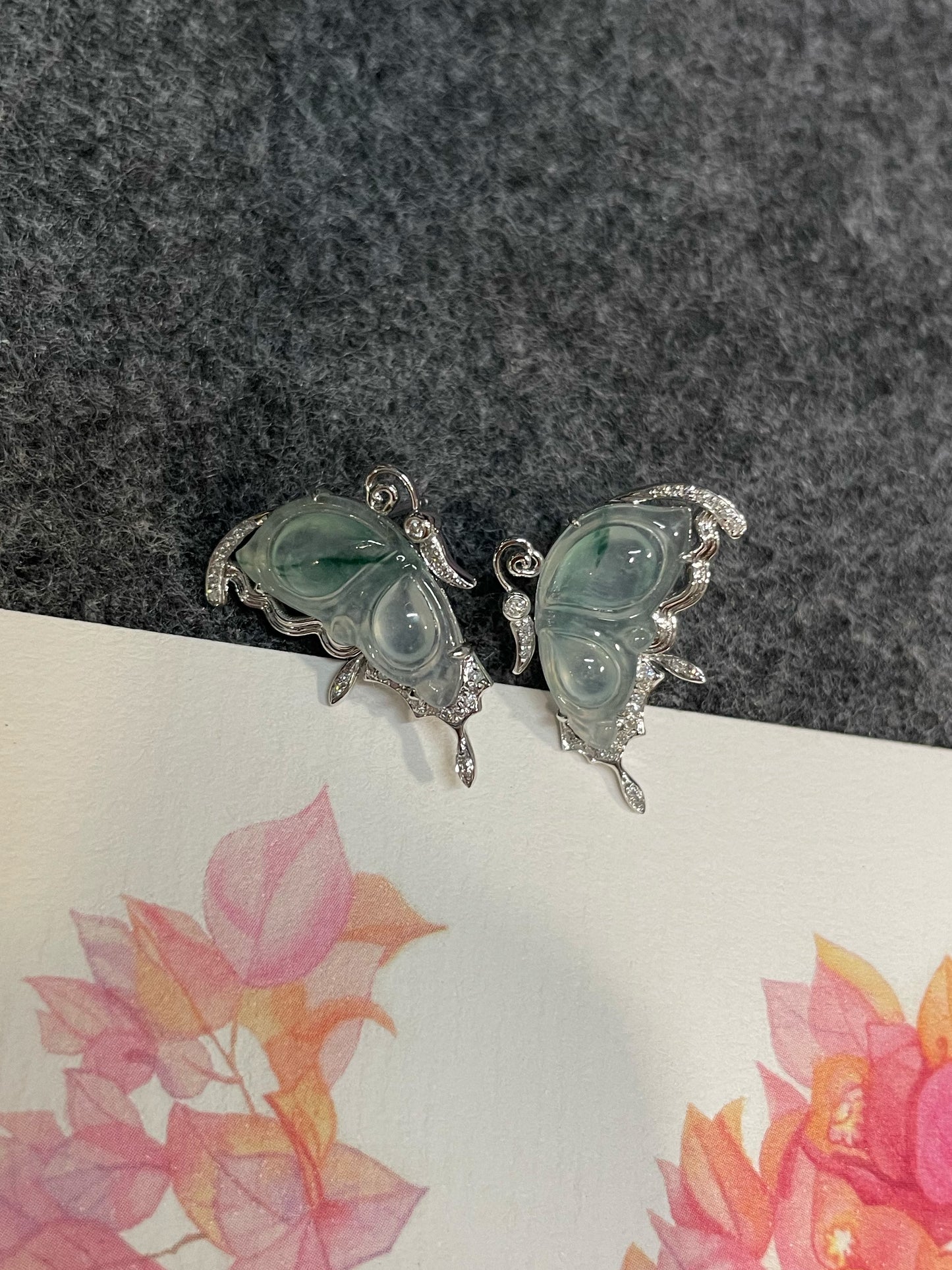 Icy Jade Earrings - Butterfly (NJE286)