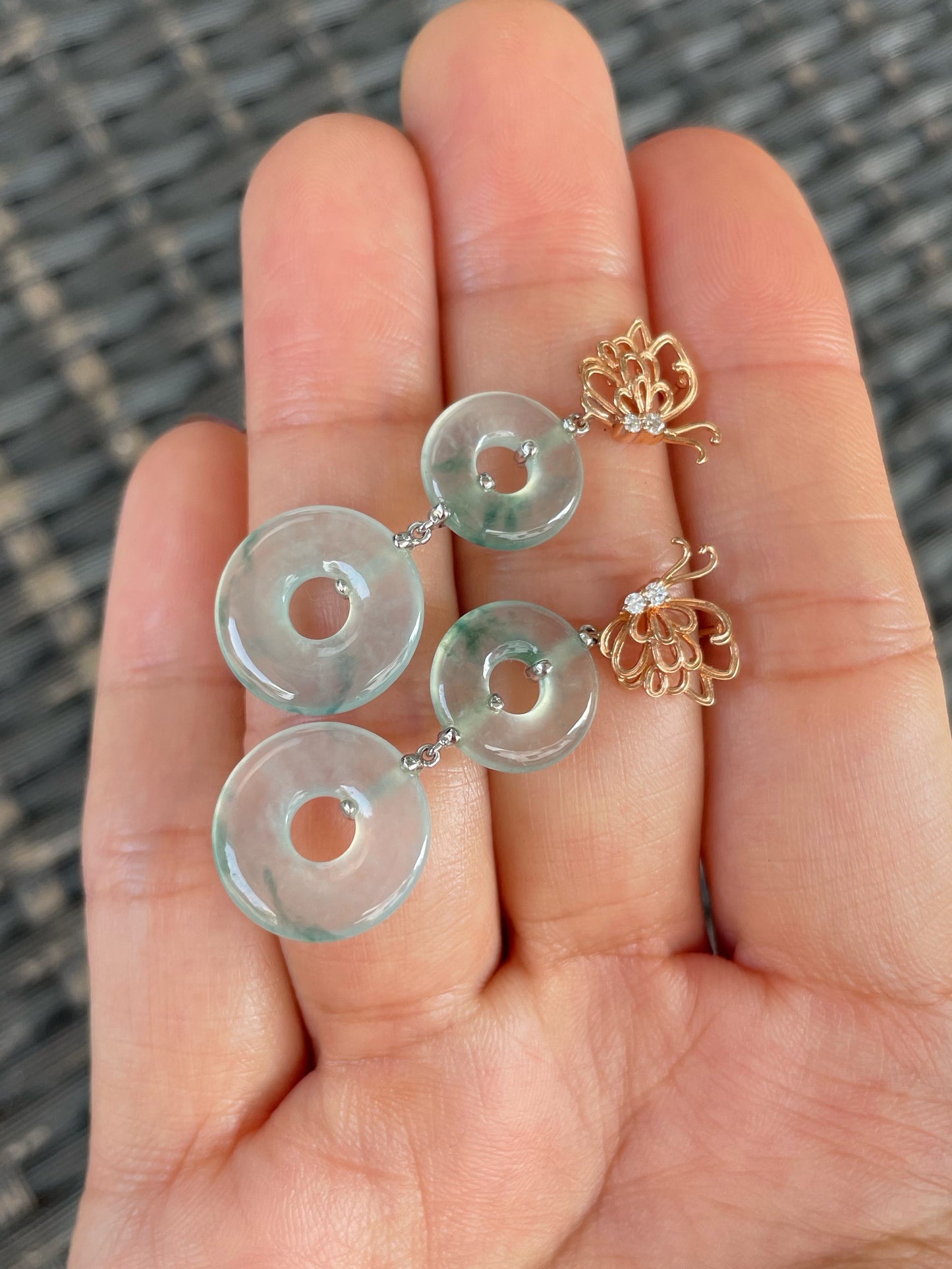 Icy Jade Earrings - Safety Coin (NJE290)