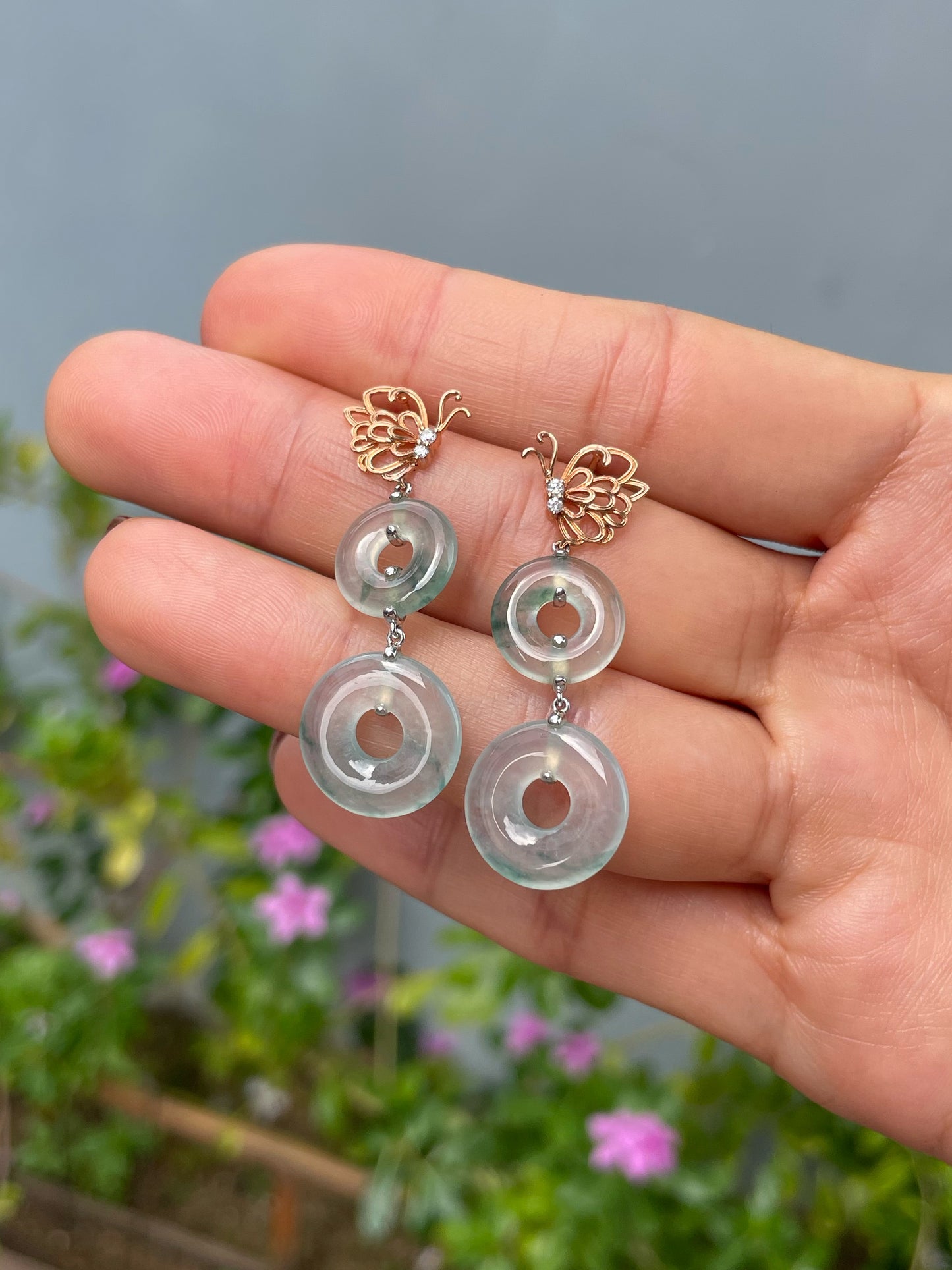 Icy Jade Earrings - Safety Coin (NJE290)