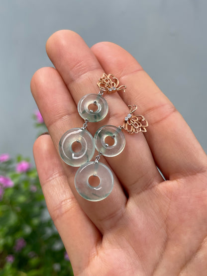 Icy Jade Earrings - Safety Coin (NJE290)