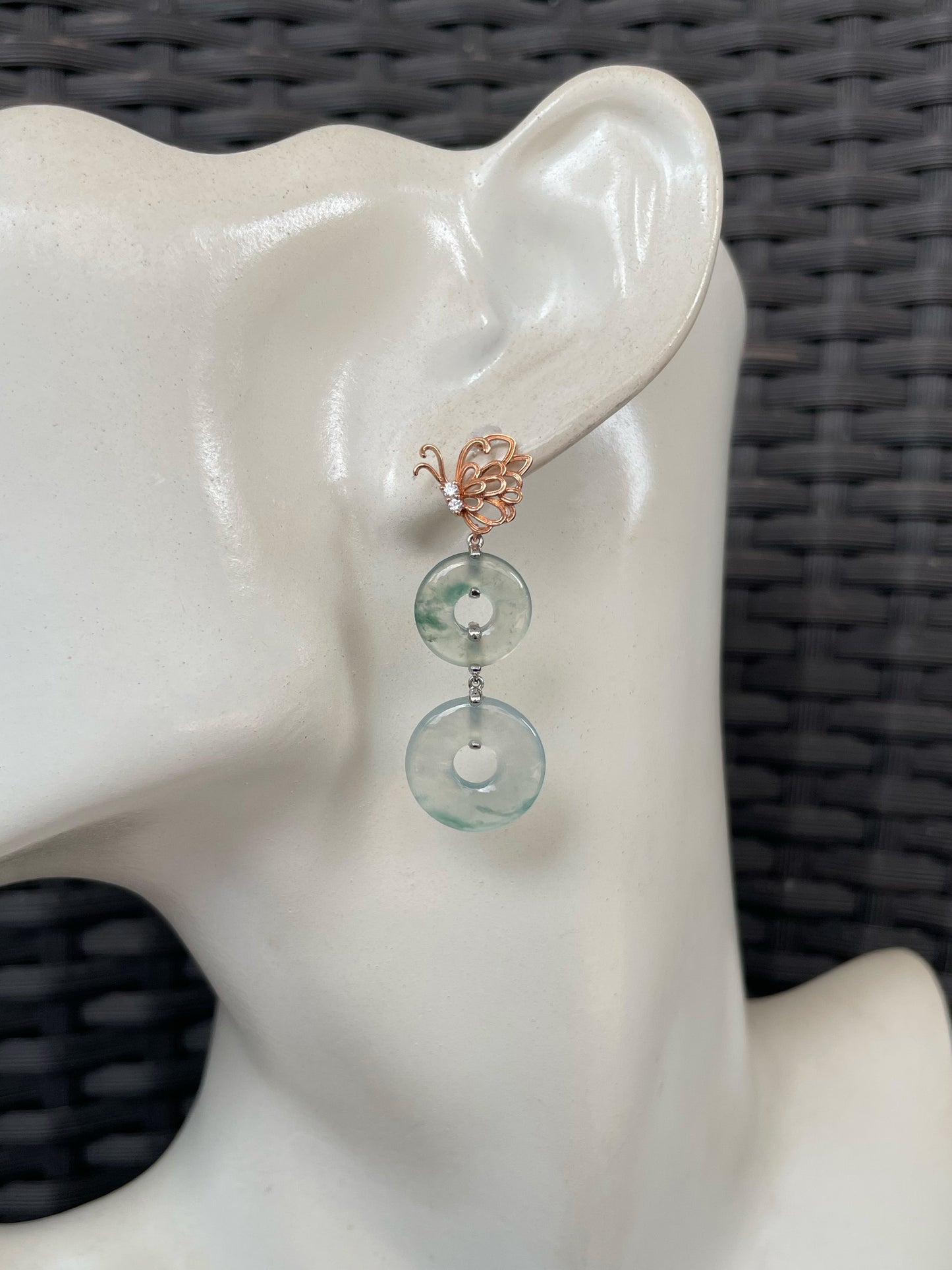 Icy Jade Earrings - Safety Coin (NJE290)