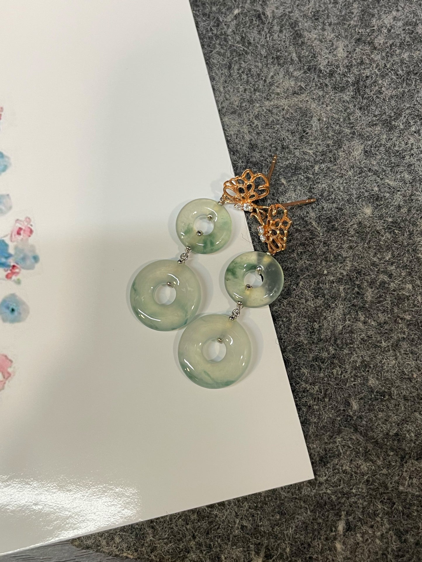 Icy Jade Earrings - Safety Coin (NJE290)