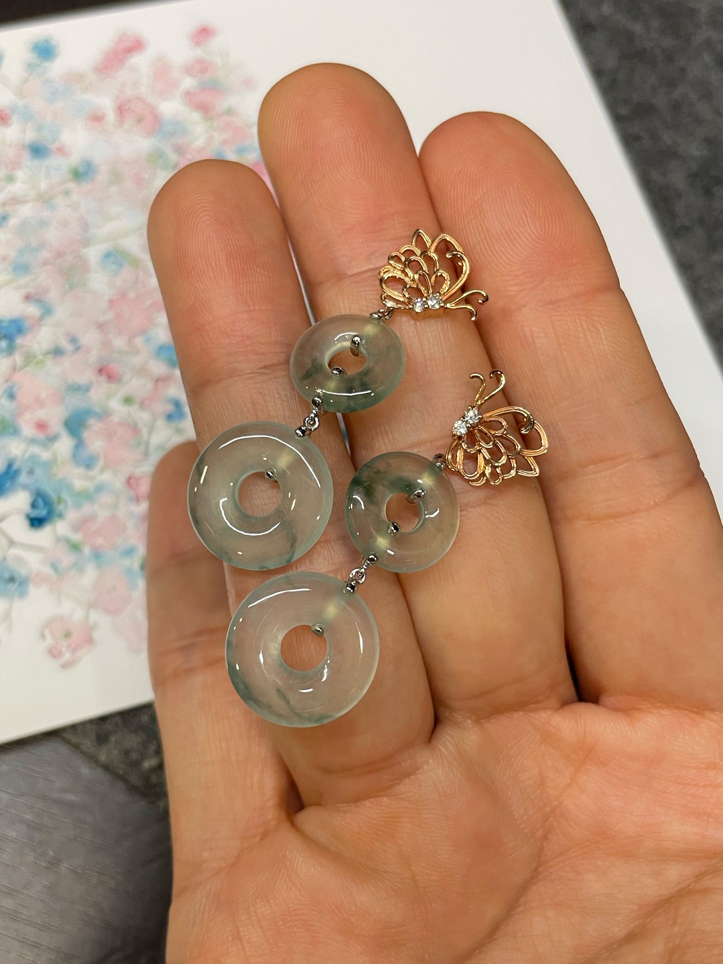 Icy Jade Earrings - Safety Coin (NJE290)
