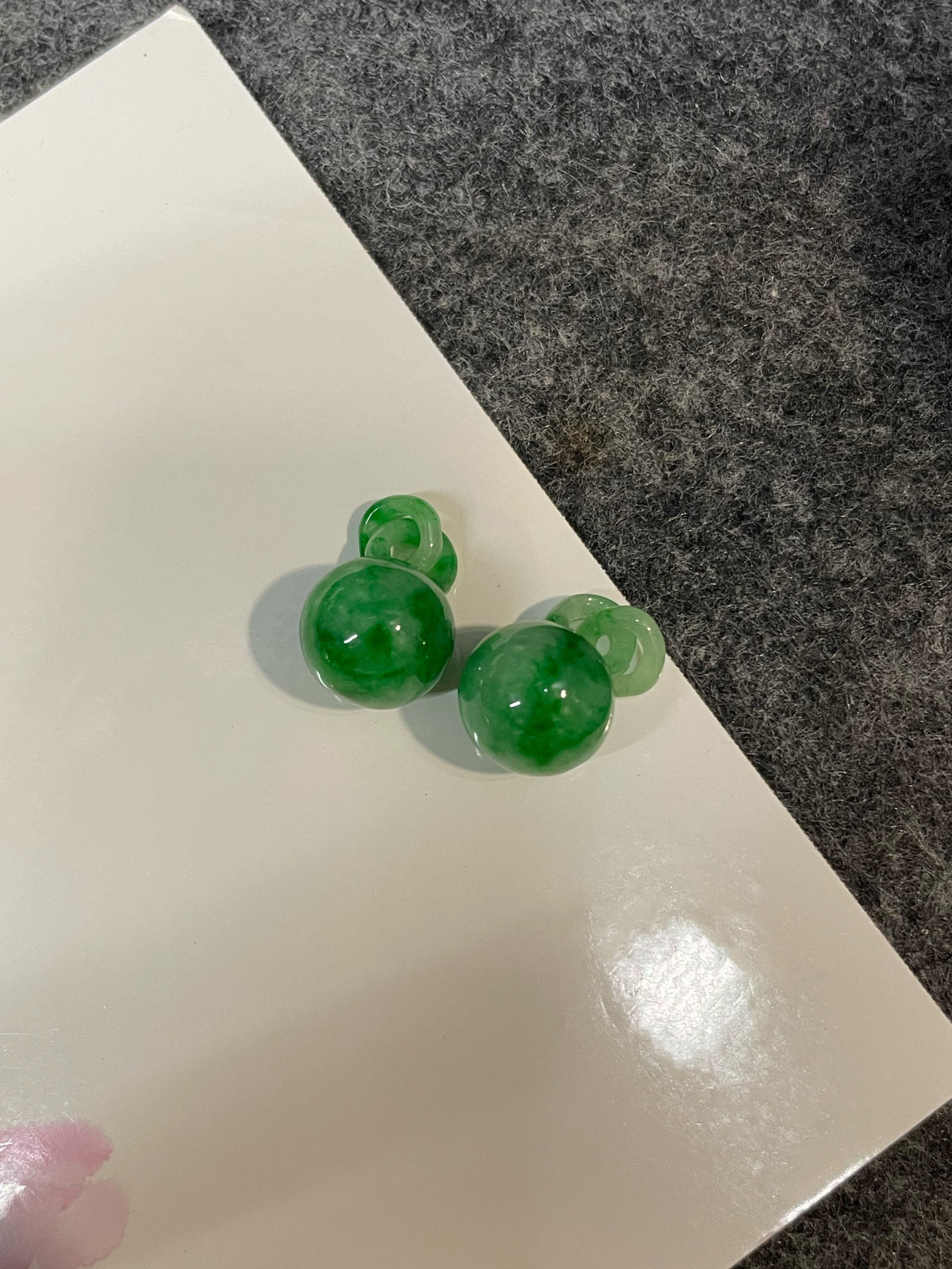 Green Jade Ball Earrings (NJE295)