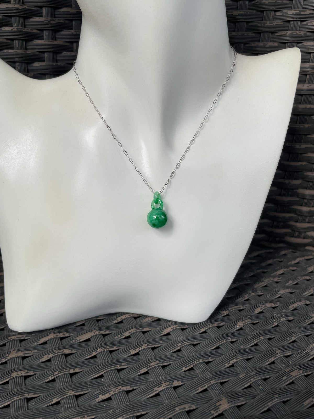 Green Jade Ball Earrings (NJE295)