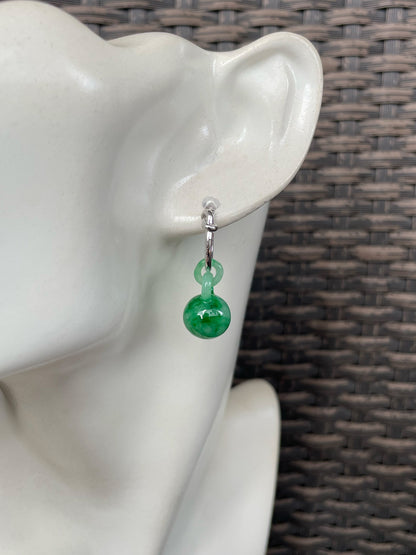 Green Jade Ball Earrings (NJE295)