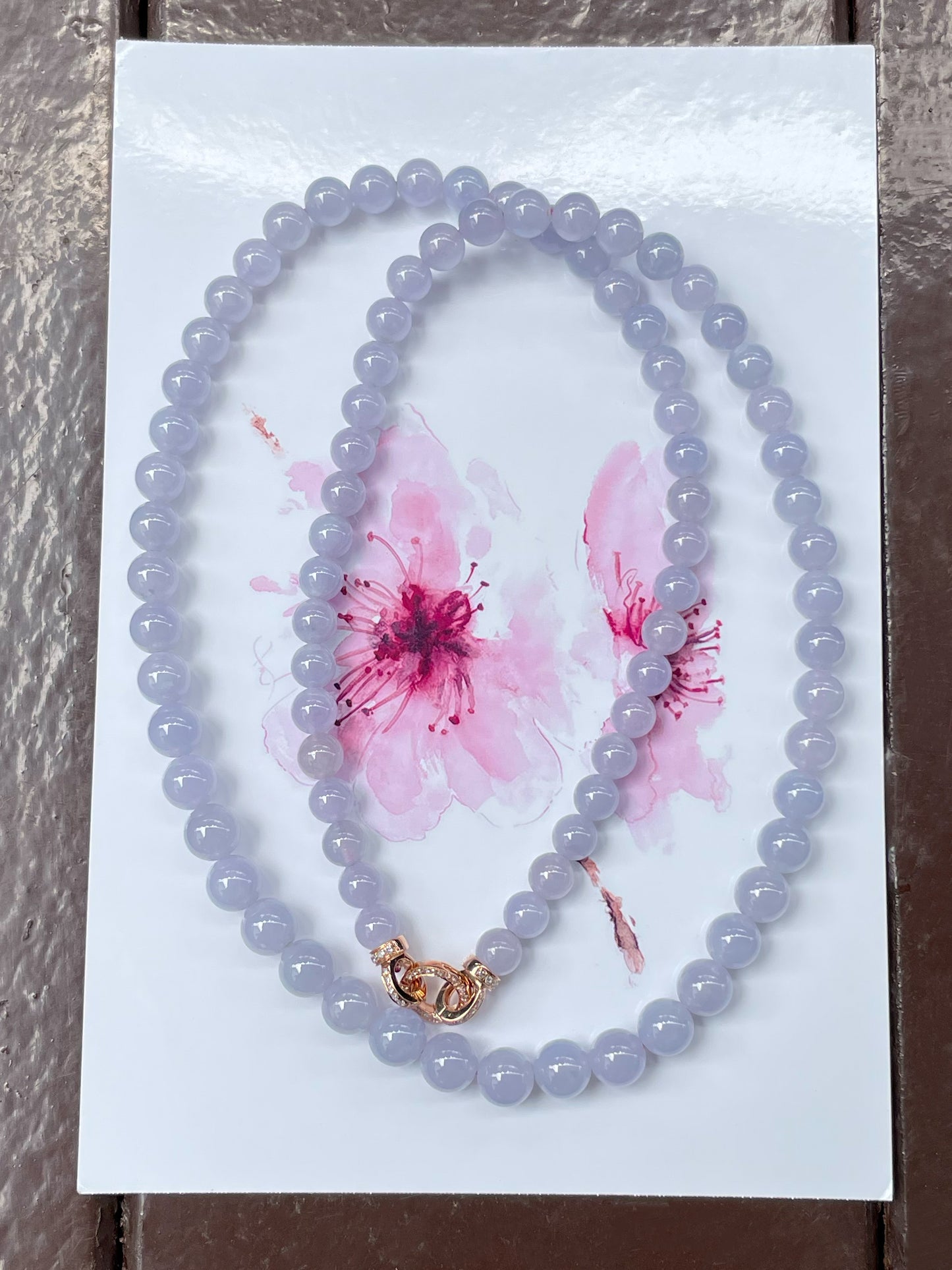 Lavender Jade Beads Necklace (NJN005)