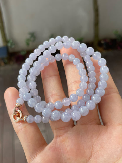 Lavender Jade Beads Necklace (NJN005)