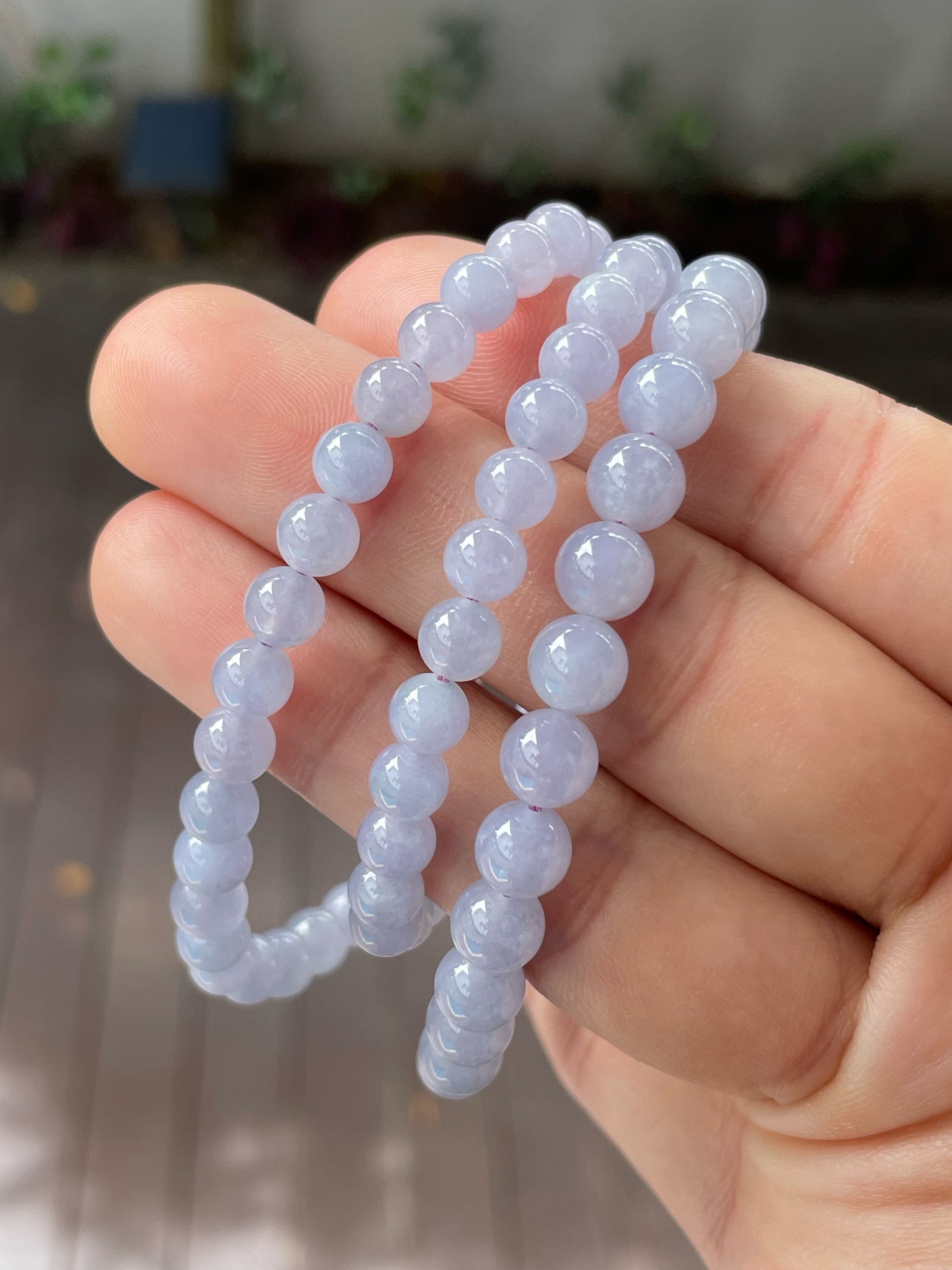 Lavender Jade Beads Necklace (NJN005)