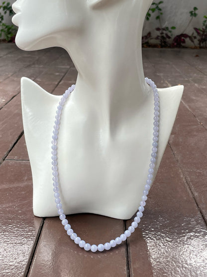 Lavender Jade Beads Necklace (NJN005)