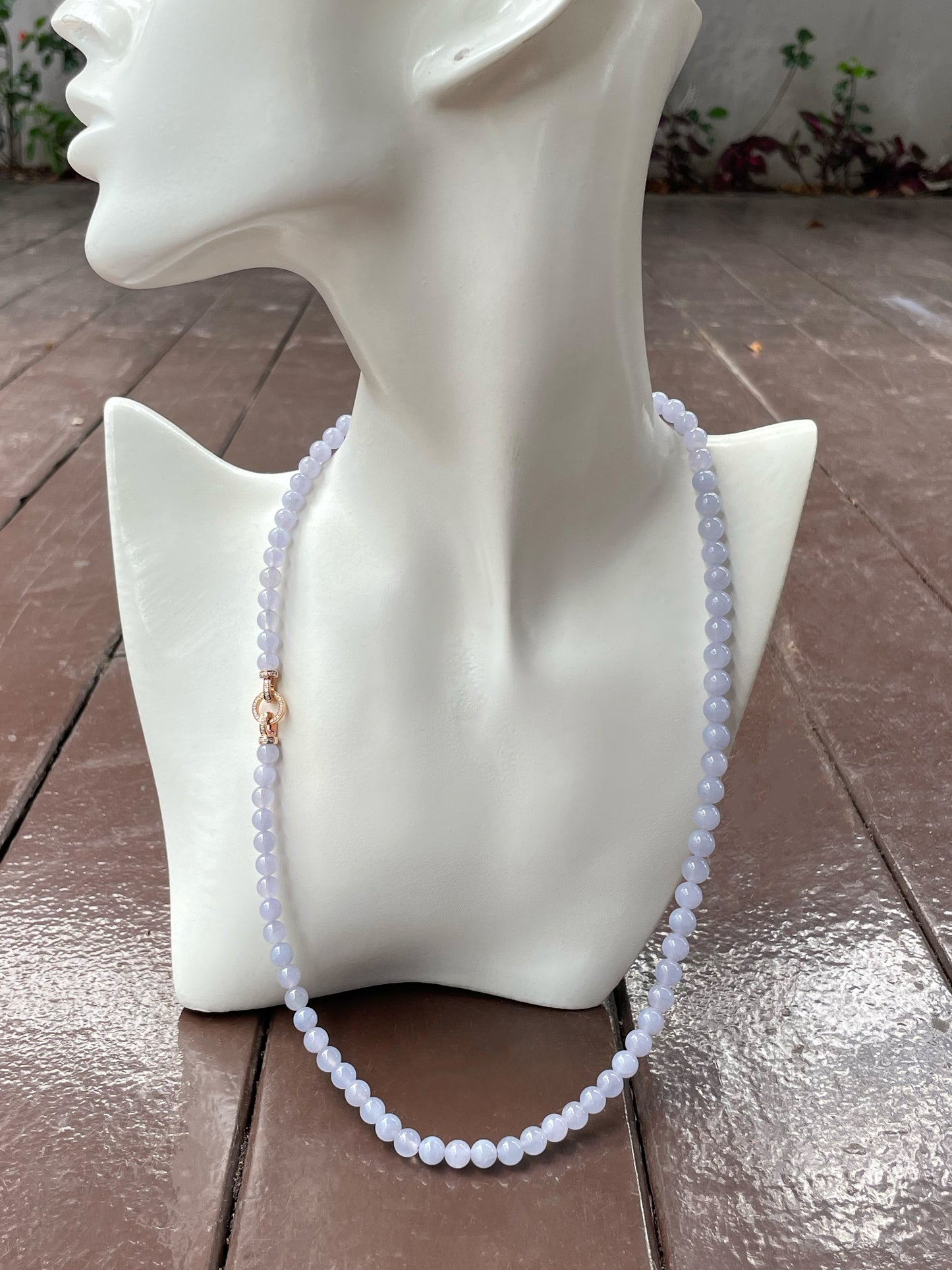 Lavender Jade Beads Necklace (NJN005)