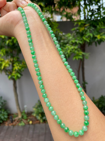 Green Jade Beads Necklace (NJN026)