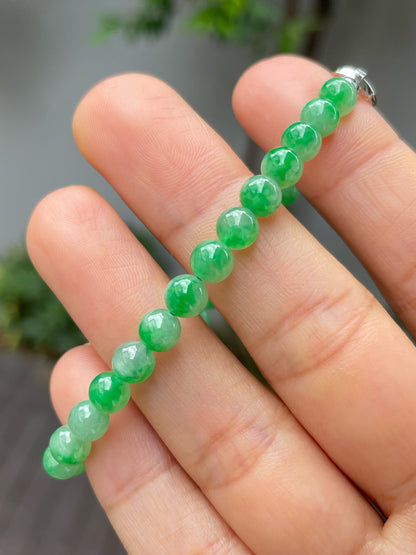 Green Jade Beads Necklace (NJN026)