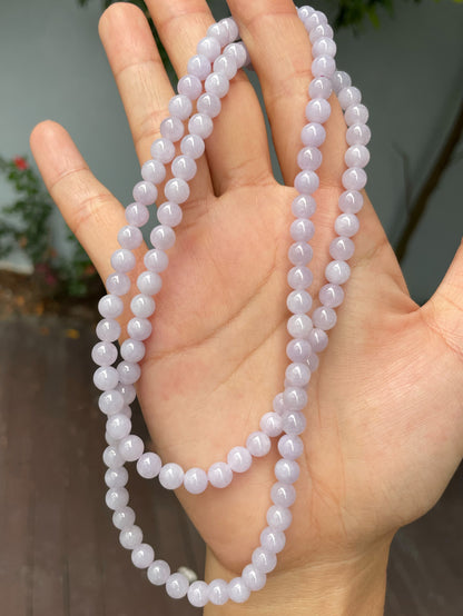 Lavender Jade Beads Necklace (NJN030)