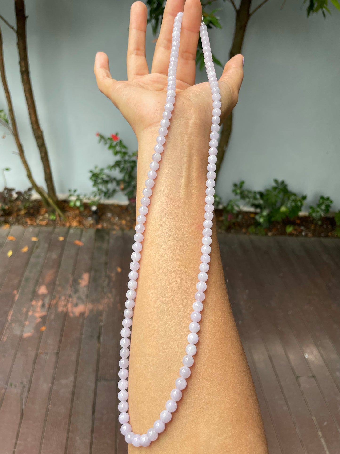 Lavender Jade Beads Necklace (NJN030)