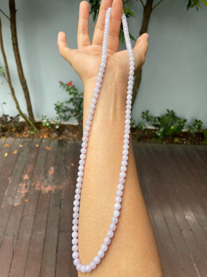 Lavender Jade Beads Necklace (NJN030)