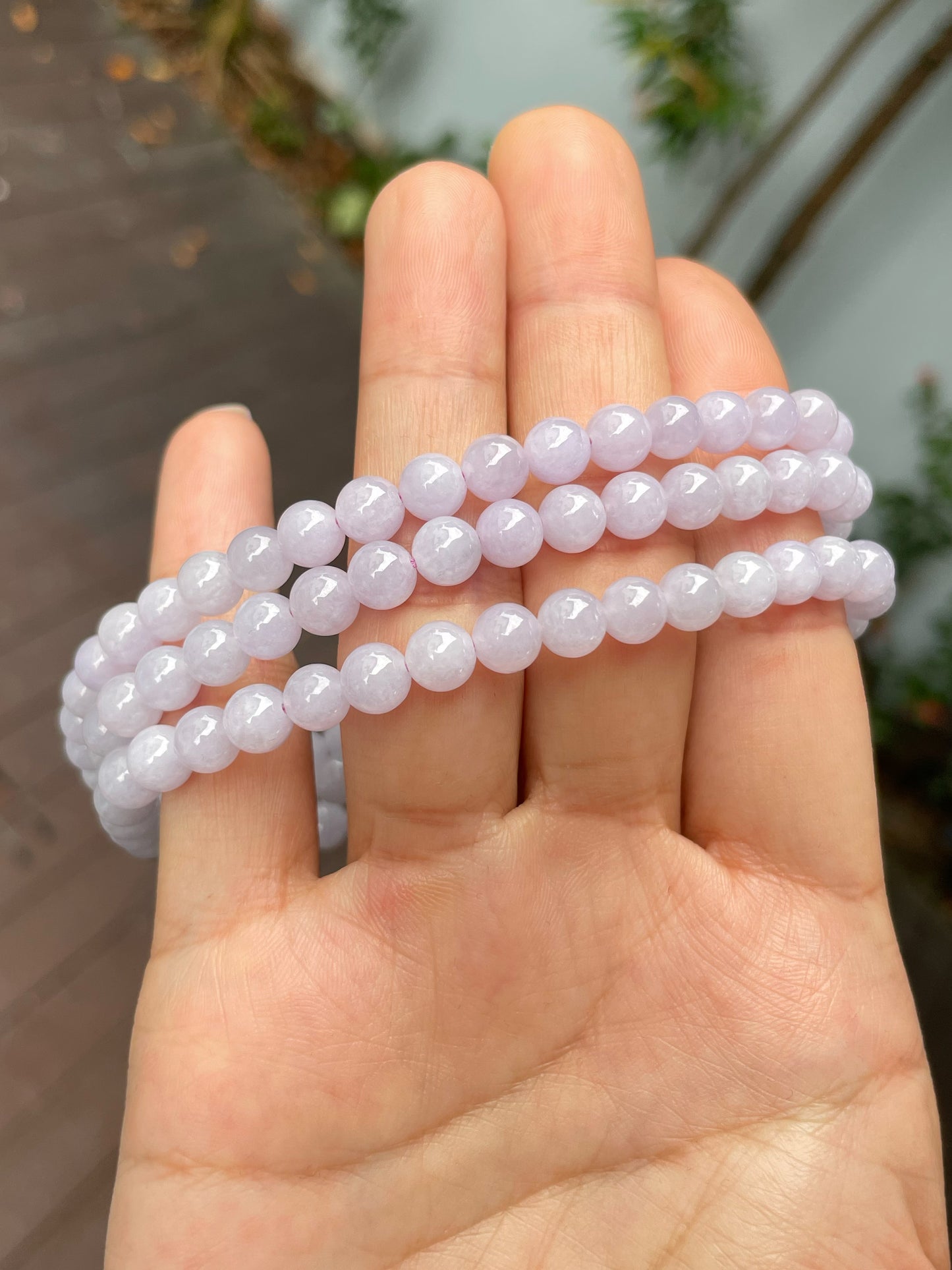 Lavender Jade Beads Necklace (NJN030)