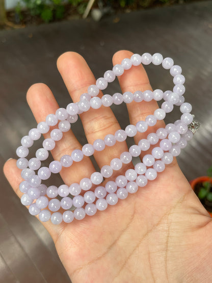 Lavender Jade Beads Necklace (NJN030)