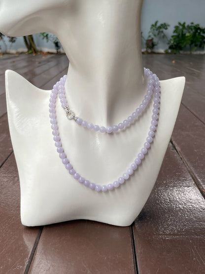 Lavender Jade Beads Necklace (NJN030)