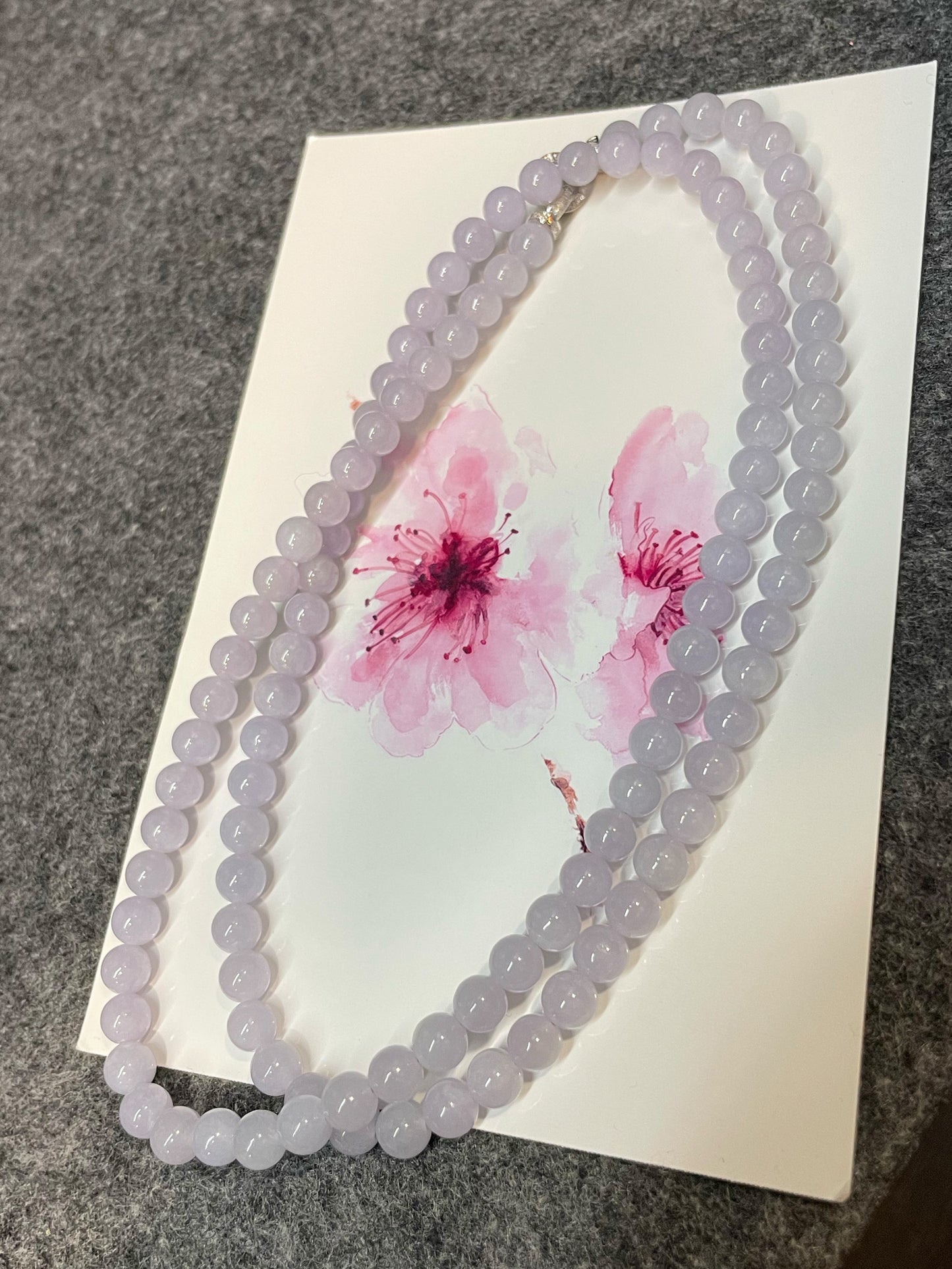 Lavender Jade Beads Necklace (NJN030)