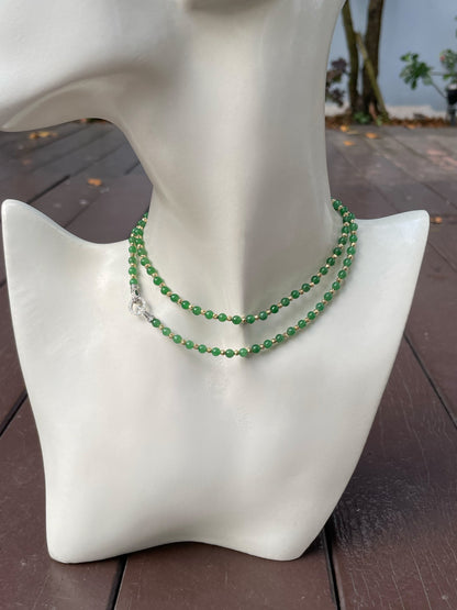 Green Jade Necklace - Round Beads (NJN031)