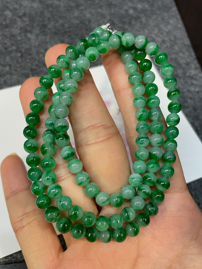 Green Jade Beads Necklace (NJN036)