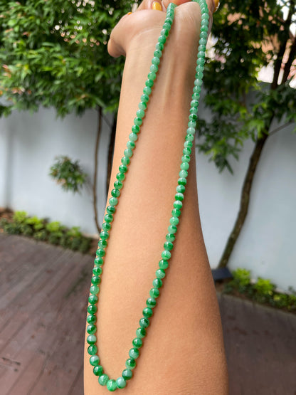 Green Jade Beads Necklace (NJN036)