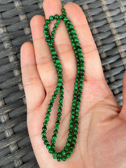 Green Jade Beads Necklace (NJN052)