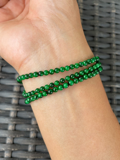 Green Jade Beads Necklace (NJN052)