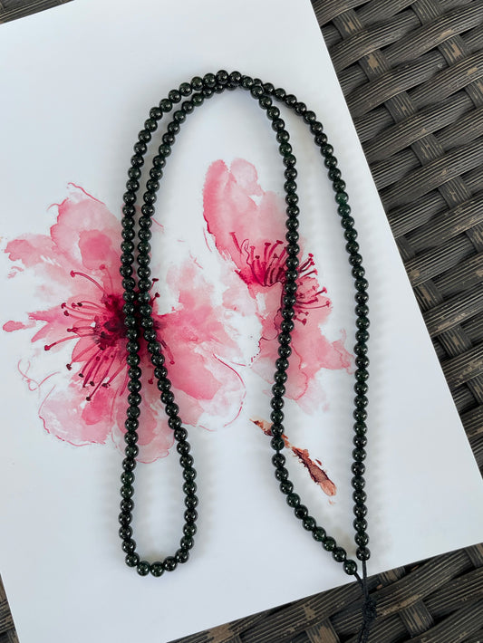 Omphacite Jade Beads Necklace (NJN056)