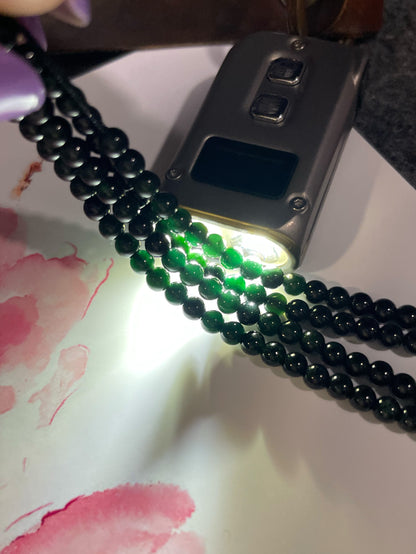 Omphacite Jade Beads Necklace (NJN056)