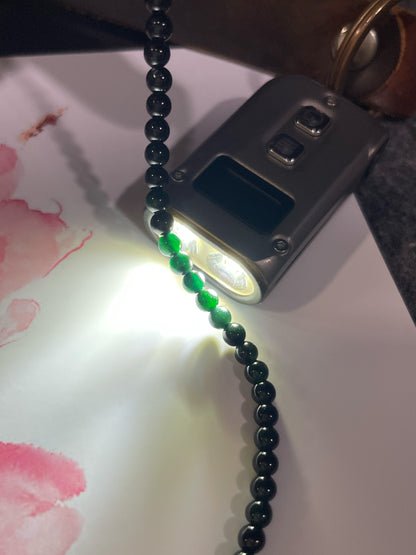 Omphacite Jade Beads Necklace (NJN056)