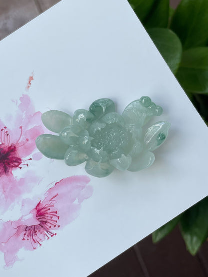 Jadeite Ornament - Lotus Carving (NJO001)