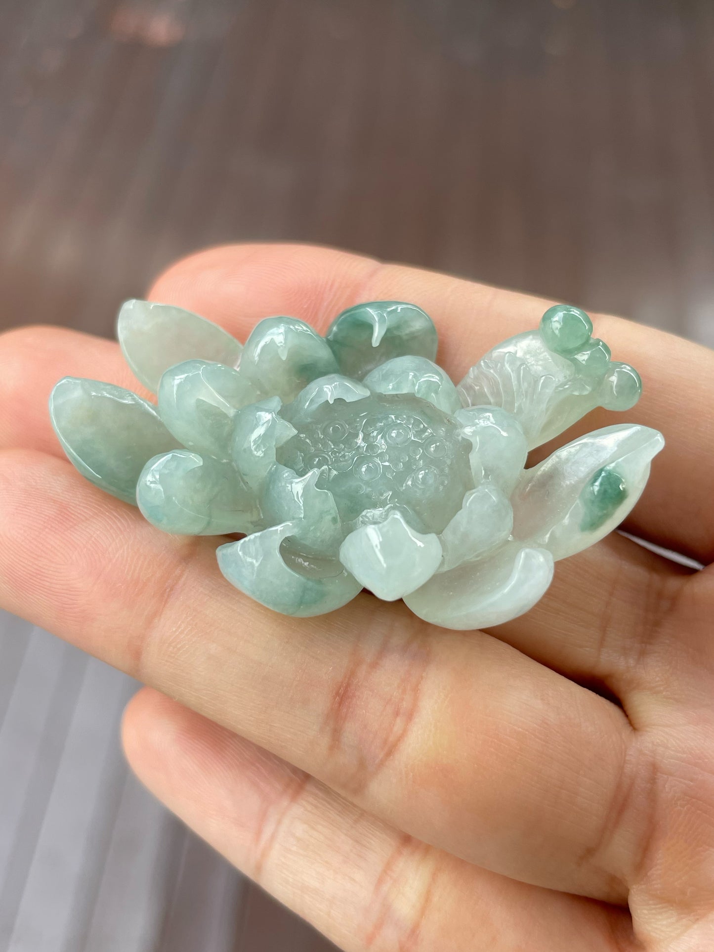 Jadeite Ornament - Lotus Carving (NJO001)