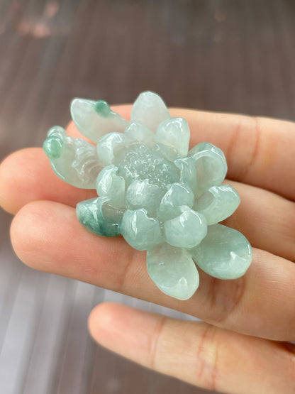 Jadeite Ornament - Lotus Carving (NJO001)