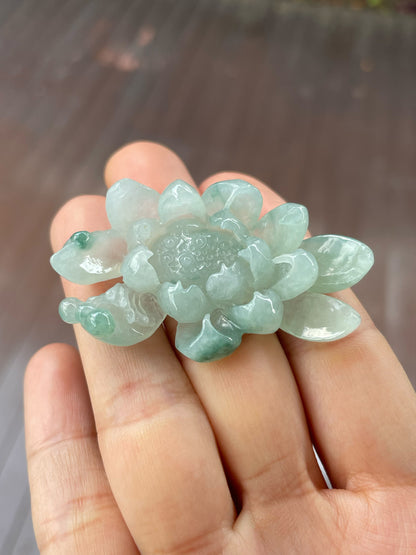 Jadeite Ornament - Lotus Carving (NJO001)