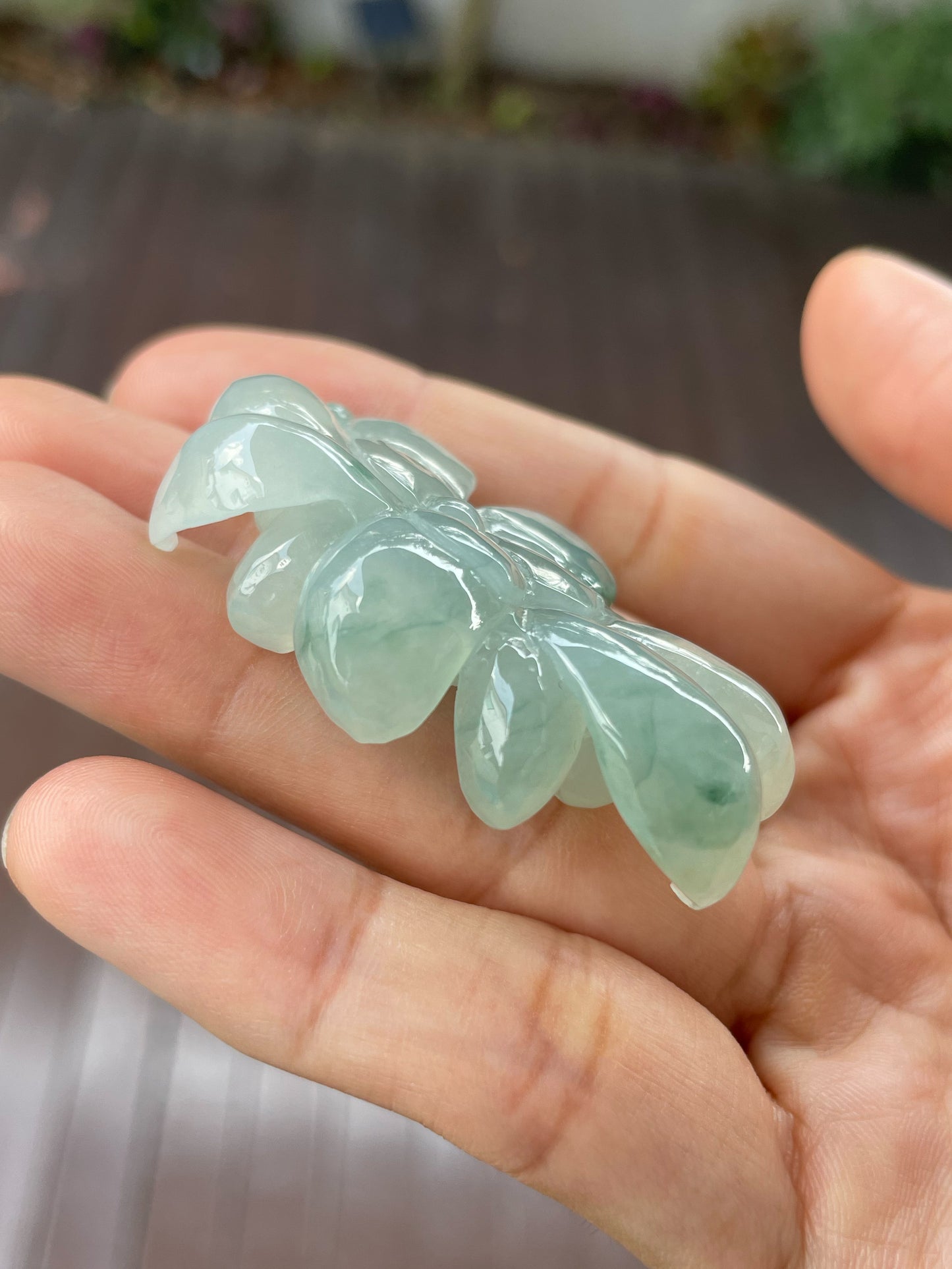 Jadeite Ornament - Lotus Carving (NJO001)